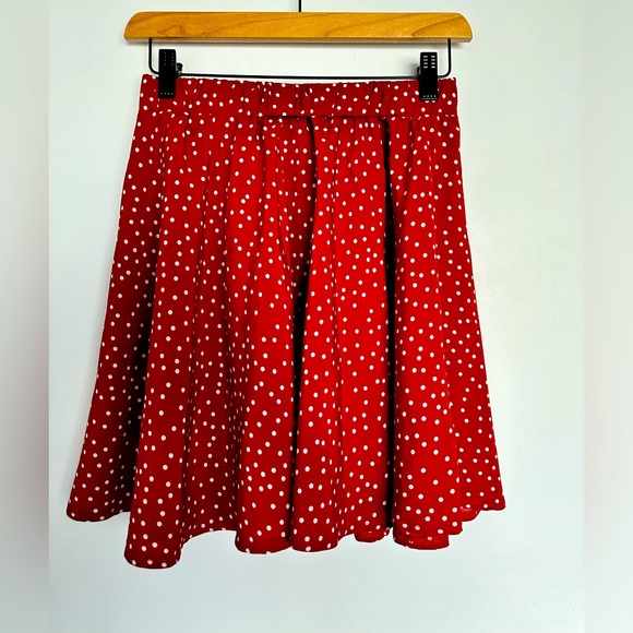 SHEIN Red Polka dot Elastic Waist Skirt. Size Small. - Picture 5 of 6